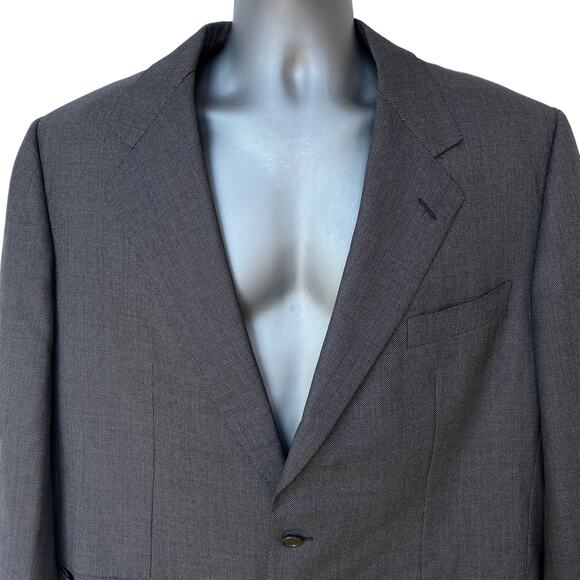 Vintage Barneys New York Blazer Bruno Gray Black Micro Check Jacket Mens Size 46 - Picture 3 of 13